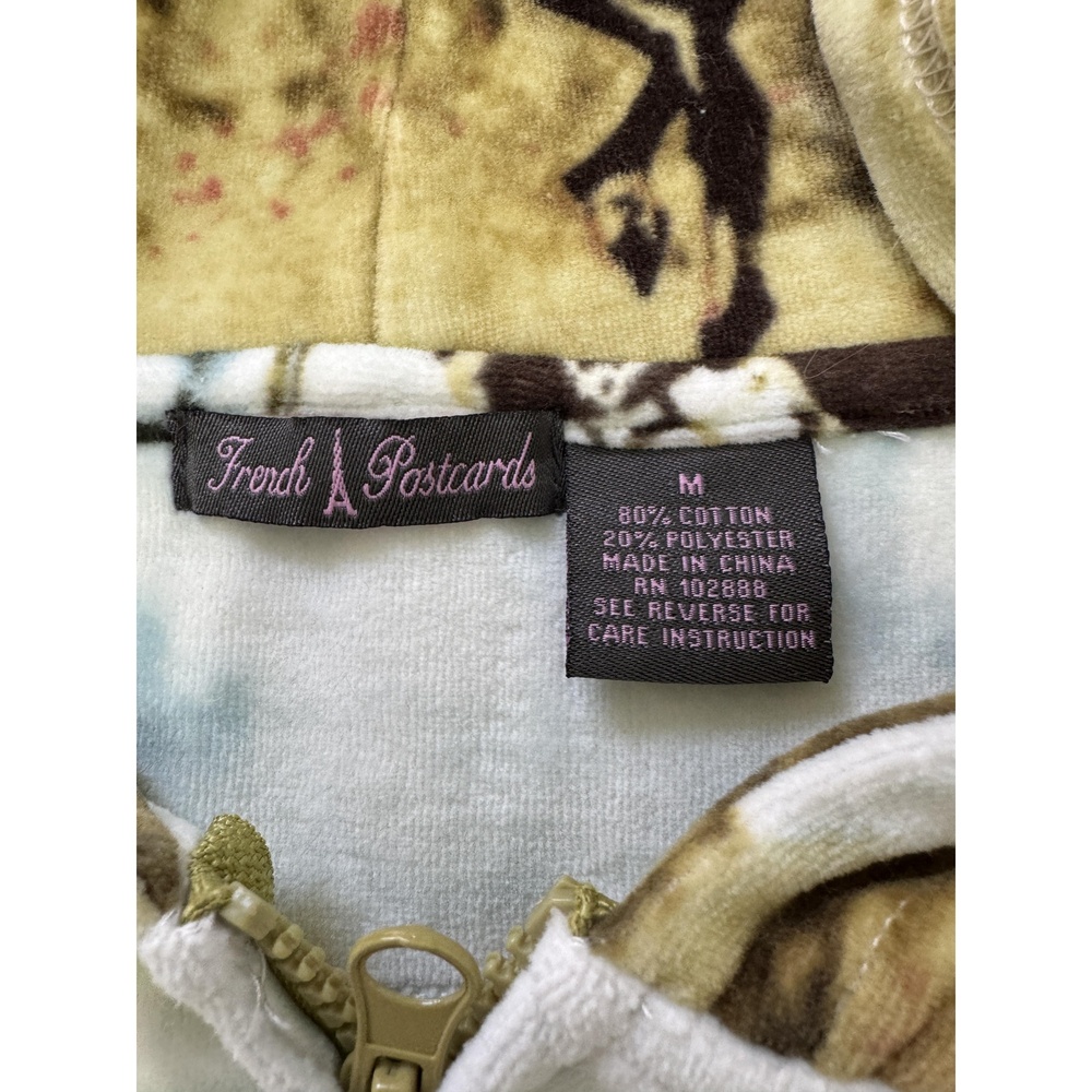 French Postcards Multicolor WildWest Ranch Print ZipUp Long Sleeve Hoodie Medium - Picture 4 of 7